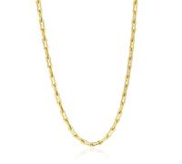 SKENUDY 18K plaqué or chaîne plate colliers pour les femmes et les hommes surface lisse Déclaration d'or diplômé lien chaîne collier Bold Oval Link Barbell Liens Paperclip Chaînes
