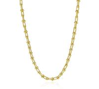 SKENUDY 18K plaqué or Chunky chaîne colliers pour les femmes et les hommes surface lisse Déclaration d'or diplômé lien chaîne collier Bold Oval lien Barbell liens clip-à-papier chaînes