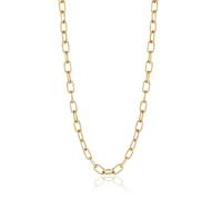 SKENUDY 18K plaqué or élégant gros en acier inoxydable ovale clip-papier chaîne collier pour les femmes et les hommes vêtements quotidiens bijoux