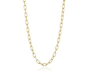 SKENUDY 18K plaqué or élégant mince en acier inoxydable gros oval clip à papier chaîne de collier pour les femmes et les hommes bijoux quotidiens