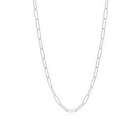 SKENUDY Avec des motifs en relief Platé argent Chunky Chain Choker Collier | Oval & Barbell Link Collier pour Femmes Bijoux