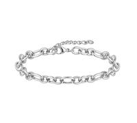 SKENUDY Bracelet de charme mince plaqué argent pour les femmes Hommes,Plaqué or,Chaîne de clip à papier épaisse Bracelet Hip Hop Bijoux unisexe,Chaîne de liaison cubaine pour les femmes à la mode