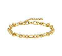 SKENUDY Bracelet de charme mince plaqué or 18K pour les femmes Hommes,Plaqué or,Chaîne de clip-papier épaisse Bracelet Hip Hop Unisex Bijoux,Chaîne de liaison cubaine pour les femmes à la mode