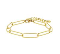 SKENUDY Bracelets d'or pour les femmes, doux 18K or plaqué pile tendance empilable étanche clip à papier chaîne ovale bracelets bijoux corps cadeaux pour les femmes