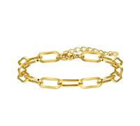 SKENUDY Bracelets d'or pour les femmes, doux 18K or plaqué pile tendance empilable imperméable gros clip à papier chaîne ovale bracelets corps bijoux cadeaux pour les femmes