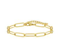 SKENUDY Bracelets en or avec motif en relief pour les femmes, doux 18K or plaqué pile tendance empilable imperméable clip à papier chaîne bracelets corps bijoux cadeaux pour les femmes