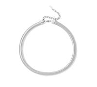 SKENUDY Collier de choker en acier inoxydable en argent gros pour les femmes Stretch Snake Shain Non collier pour les cadeaux de bijoux d'anniversaire de la Saint-Valentin