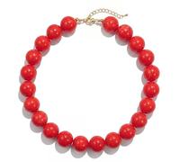 SKENUDY Collier de grosses perles colorées pour femme, collier ras du cou avec perles en acrylique, joli collier ras du cou bohème Y2K pour cadeau bijoux, 13, Acrylique, Pas de pierre précieuse