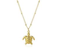 SKENUDY Collier de tortue de mer pour les femmes Boho acier inoxydable imperméable Plage 14K chaîne d'or charme collier bijoux de l'été à la mode