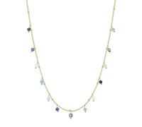 SKENUDY Colliers en pierre naturelle pour les femmes 14K plaqué or imperméable Dainty coloré perles charme choker délicate mignon été Boho Beach colliers bijoux cadeau (02 coloré)