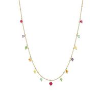 SKENUDY Colliers en pierre naturelle pour les femmes 14K plaqué or imperméable Dainty coloré perles charme choker délicate mignon été Boho Beach colliers bijoux cadeau (05 coloré)