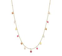 SKENUDY Colliers en pierre naturelle pour les femmes 14K plaqué or imperméable Dainty coloré perles charme choker délicate mignon été Boho Beach colliers bijoux cadeau (04 coloré)