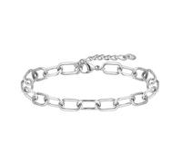 SKENUDY Plaqué argent élégant gros en acier inoxydable oval clip-papier chaîne bracelet pour les femmes et les hommes vêtements quotidiens bijoux