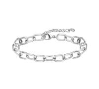SKENUDY Plaqué argent élégant mince en acier inoxydable gros oval clip à papier chaîne bracelet pour les femmes et les hommes bijoux quotidiens