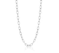 SKENUDY Platé argent élégant gros en acier inoxydable oval clip à papier chaîne de collier pour les femmes et les hommes vêtements quotidiens bijoux