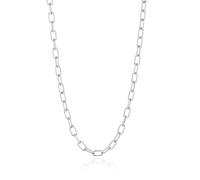 SKENUDY Platé argent élégant mince en acier inoxydable gros oval clip à papier chaîne de liaison collier pour les femmes et les hommes vêtements quotidiens bijoux