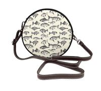Sketch Big Eye Fish Print Sac à bandoulière pour femme, petit sac à main en cuir, sac à main à bandoulière pour femme
