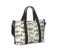 Sketch Big Eye Fish Print Sac de voyage pour femme, article personnel, week-end, sport, sac de sport pour homme et femme