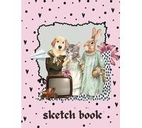 Sketch book: Cute Kawaii animals illustration pink Drawing pad 110 Blank Pages | For Kindergarten kids, Teen Girls and Boys & Schools