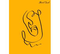 Sketch Book: Orange Large Notebook (120 Pages, 8.5x11) For Drawing, Writing, Painting, Sketching Or Doodling. Blanc White Pages And Minimalistic Line Work Cover Design With Abstract Woman Portrait. Pe