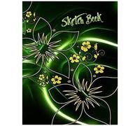 Sketch Book: Sketch Book Gifts: Green Abstract Drawing Book For Art With Flowers.