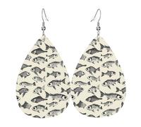 Sketch Boucles d'oreilles en cuir avec motif gros œil pour femme, boucles d'oreilles tendance en forme de goutte d'eau pour femme, boucles d'oreilles colorées en forme de larme