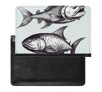 Sketch Fish Étui de protection pour passeport avec blocage RFID, porte-carte d'identité, portefeuille de voyage sécurisé pour tickets de passeport, cartes de crédit, style, taille unique, Style :,