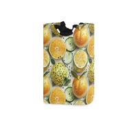 Sketch Fruit Tangerine Paniers à linge colorés, pliables et imperméables avec poignées robustes, ensemble de bacs décoratifs pour bureau, pull, pouvant être colapable