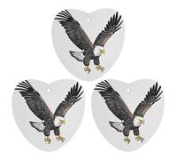 Sketch of Bald Eagle Diving Lot de 3 désodorisants à suspendre pour voiture, maison, bureau, style blanc