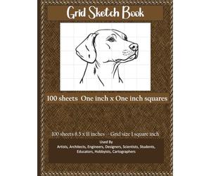 Sketch Pad 1 Inch Grid Ruled Square Graph Paper Drawing Pad - Brown: Composition Notebook For Writing, Sketching, Journaling, Quilters, Mind Mapping, or Doodling 100 Sheets, 8.5 x 11