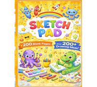 Sketch Pad for Kids: Fun Drawing Book for Kids 6-10: 200 Blank Pages Sketchbook, with 200+ drawing ideas included