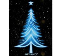 Sketchbook 8.5x11 inches with Christmas tree style cover - 120 pages (60 sheets) of blank pages, for drawing, writing, painting, sketching or doodling.
