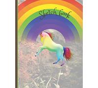 Sketchbook: A Cute Unicorn Kawaii Large Sketchbook/Notebook:110 Pages Of 8.5"X11" With Blank Paper For Girls To Drawing, Doodling, Painting, Journal ,Sketching. Sketchbook For Kids Unicorn Lovers Gir