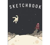 Sketchbook All Black: Space Rockets Planets Theme Large Black Paper Sketchbook -8.5 X 11 In- 100 Pages Black Drawing Paper For Gel Pens, Metallics, Pastel, White Ink ,Sharpies Or Neon Highlighter P