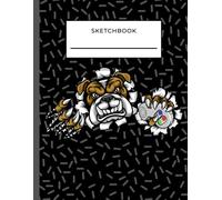 Sketchbook: Angry Bulldog With Video Game Controller On Black Cover / Unruled Unlined Paper / 8.5x11 Inches, Notebook Size / Design Book / Great Gift For Creatives, Artists And People Who Love To Draw