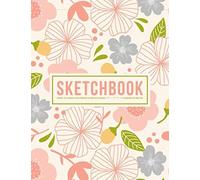 Sketchbook: Carnet De Croquis Skizzenbuch Album Da Disegno Cuaderno De Bocetos: 100 Blank Page Sketch Book For Drawing, Doodling & Writing: Pink & Blue Florals On Ivory 638-5