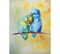 Sketchbook: Cute Birds In Love: Beautiful Handmade Watercolor Portrait Cover Pretty Blank Sketchbook With Watercolor Art Design Artistic Unruled Composition Sketchpad Perfect For Sketching, Draw