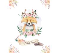 Sketchbook: Cute Happy Woodland Fox - Large Blank Sketchbook - 8.5 X 11 Inches - 110 Pages