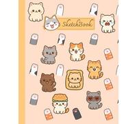 SketchBook: Cute kawaii cat sketchbook - perfect for drawing, journaling & creative fun (120 blank pages with corner illustrations)