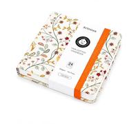 Sketchbook de voyage 12 x 12 cm - Carnet d'art 300 g/m² Hot Press avec couverture 100% coton - Carnet de croquis pour aquarelle, encre, crayon, huile et acrylique portable (branches)