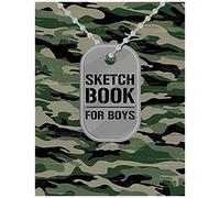 Sketchbook For Boys: Military Camouflage. Blank White Paper (110 Blank Pages, 8.5''x11'' Size) For Drawing, Graffiti, Manga Or Sketching, D