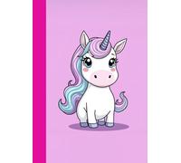 Sketchbook for kids Cute Pink Unicorn, Large Blank Sketchbook with images in the corners, 8.5" x 11", Book For Drawing, Crayon and pen Coloring