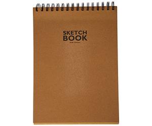 Sketchbook Honsell 33504 Sketchbook Carnet de croquis en papier kraft avec reliure à spirales, format A4, 120 feuilles, 100 g/m², papier kraft robuste et recyclable en fibres naturelles non blanchies