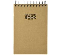 Sketchbook Honsell 33505 Sketchbook Carnet de croquis en papier kraft avec reliure à spirales, format A5, 120 feuilles, 100 g/m², papier kraft robuste et recyclable en fibres naturelles non blanchies