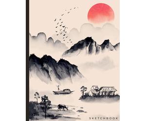 Sketchbook: Japanese Style Blank Drawing Notebook: Minimalist Artistic Sketch Pad for Manga, Ink, Pencil, Watercolor & Creative Illustration Practice