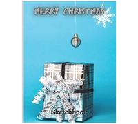 Sketchbook: Merry Christmas, Blank Drawing Book, Silver Christmas Gift Theme (Colorful Soft Cover, White Paper, 100 Pages, Size 8.5" X 11") (Christmas & New Year)