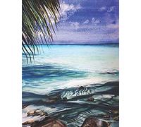 Sketchbook: Pretty Blank Sunny Beach And Turquoise Ocean Sketchbook With Watercolor Art Design Beautiful Handmade Watercolor Portrait Cover Perfect For Sketching, Drawing And Painting Artistic