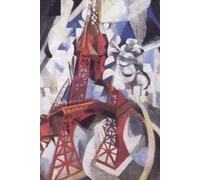 SketchBook - Robert Delaunay Design," Red Eiffel Tower", 6" x 9" Softcover: White, 100 blank page sketchbook beautifully printed with high quality dry media paper.