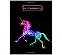 Sketchbook: Sketchbook Blank Paper For Drawing And Doodling / Blank Paper With Unicorns And Doodles, Great Gift ... Animals, And Coloring/ Size 8.5"X11", White Paper 120 Pages With Black Cover Perfect
