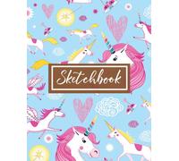 Sketchbook: Unicorn Sketchbook For Girls Cute Unicorn Kawaii Sketchbook / Notebook For Drawing Blank Journal Notepad To Draw, Doodle, Valentine's Day Unicorn Design Cute Gifts For Girls Boys & Women M